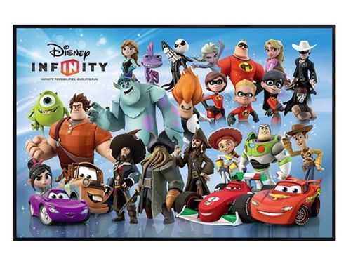 Image of Gloss Black Framed Disney Infinity Character Montage Poster