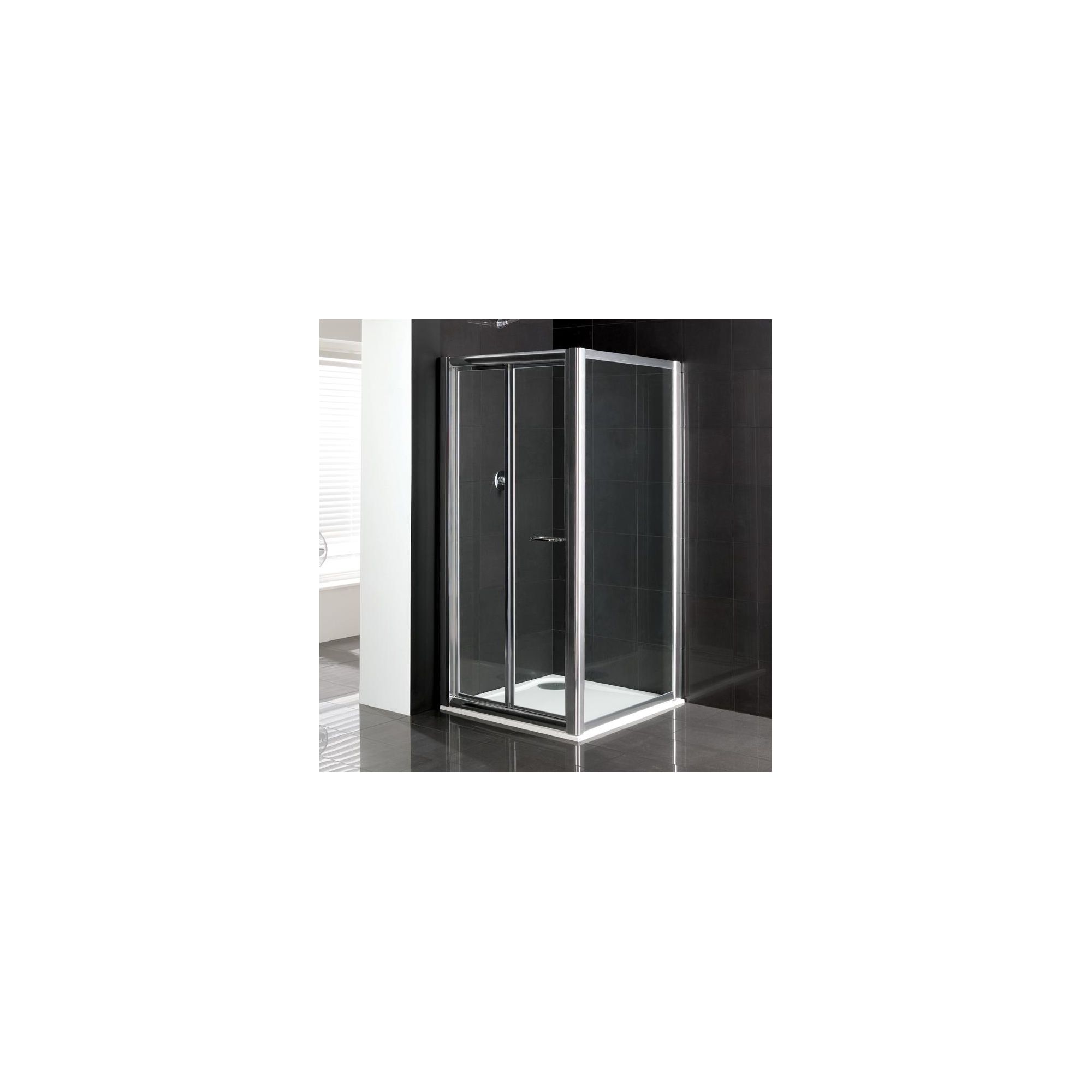 Duchy Elite Silver Bi-Fold Door Shower Enclosure with Towel Rail, 700mm x 700mm, Standard Tray, 6mm Glass at Tesco Direct