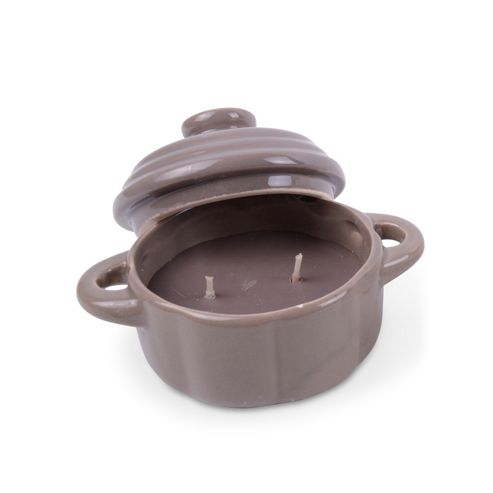Image of Ceramic Casserole Dish Scented Candle For The Home - Caramel & Vanilla Scent