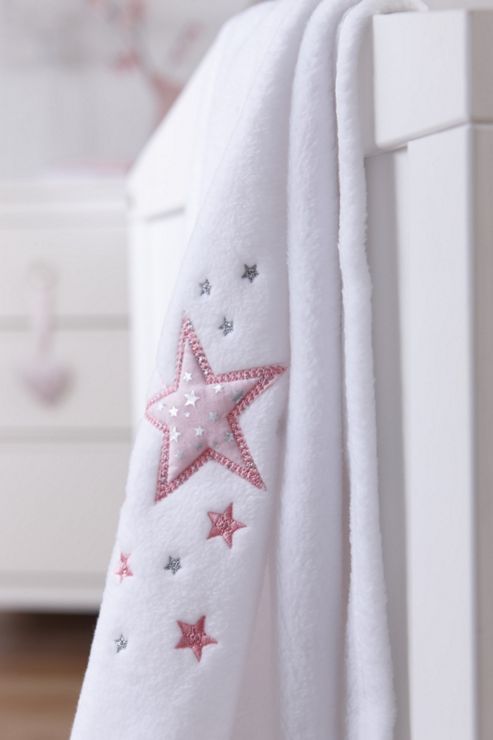 Image of Clair De Lune Starburst Pram Blanket - Pink