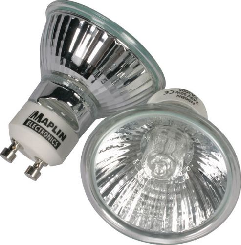 Image of 20w Gu10 Mains Voltage Halogen Bulb Lamp Light 2 Pack