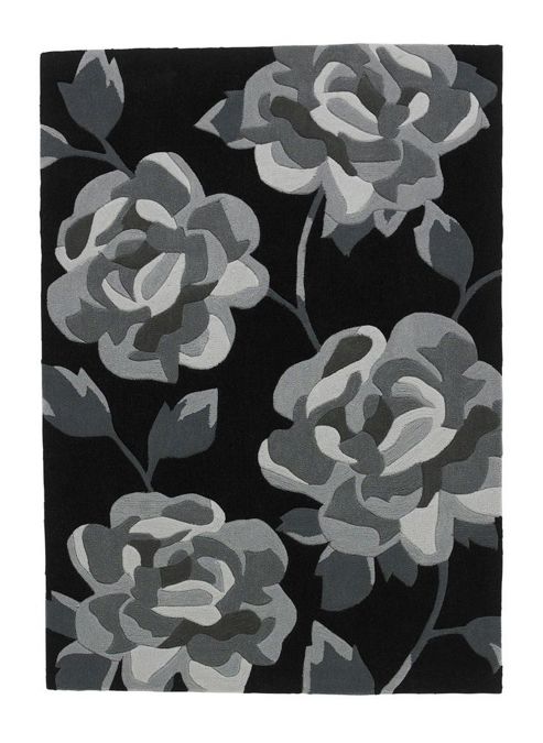 Image of Think Rugs Hong Kong Black/grey Tufted Rug - 120 Cm X 170 Cm (3 Ft 11 In X 5 Ft 7 In)