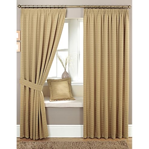 Image of Curtina Marlowe 3 Pencil Pleat Lined Curtains 46x72 Inches (116x182cm) - Biscuit