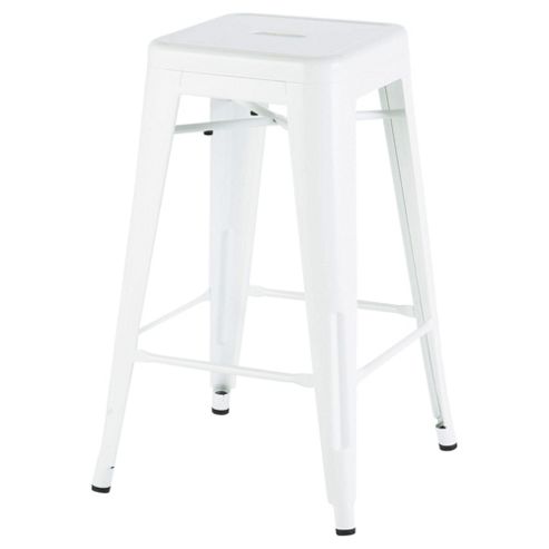 Image of Marseille Metal Stacking Stool High White