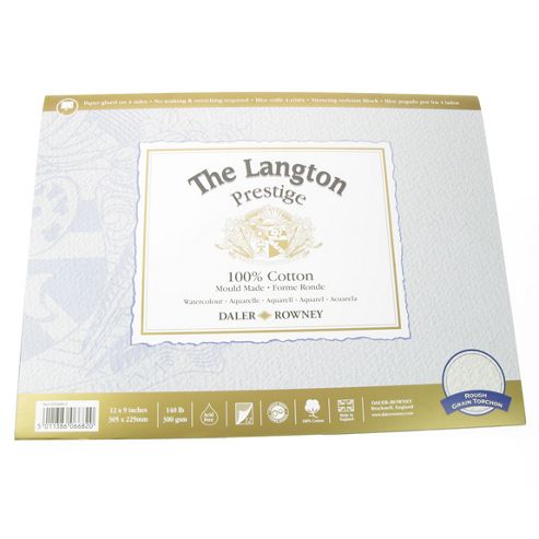 Image of Daler Langton Prestige Watercolour Block Rough 12 X 9