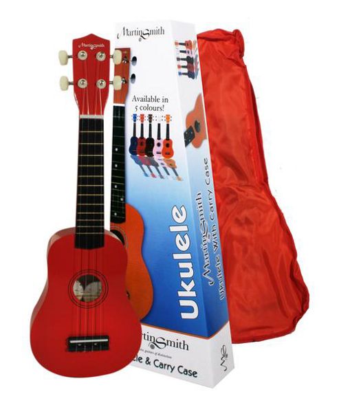 Image of Martin Smith Standard Soprano Ukulele With Bag - Red
