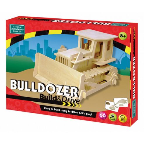 Image of Bulldozer Build And Drive Wooden Craft Kit
