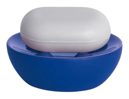 Image of Spirella Bowl Rubber Soap Dish - Blue