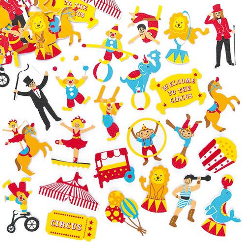 Image of Circus Foam Craft Stickers (pack Of 96)