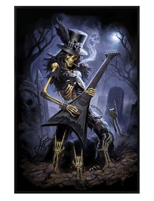 Image of Skeleton Rock Gloss Black Framed Play Dead Poster