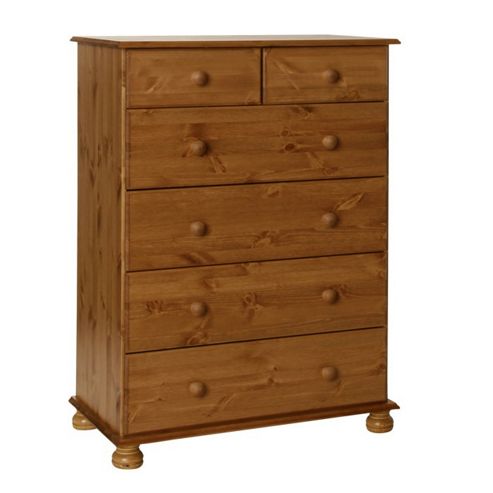 Image of Valufurniture Copenhagen Pine Deep 2 Over 4 Drawer Chest