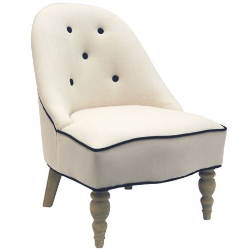 Image of Retro Fabric Arch Back Chair With Wood Legs - Oatmeal / Black