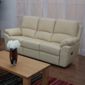 Furniture Link Monzano Three Seat Reclining Sofa in Ivory - Chestnut