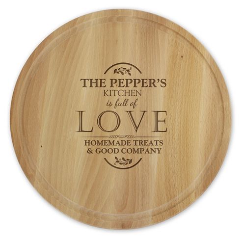 Image of Personalised Full Of Love Round Chopping Board