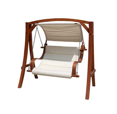 Image of Bentley Garden Wooden Swing Seat With Canopy