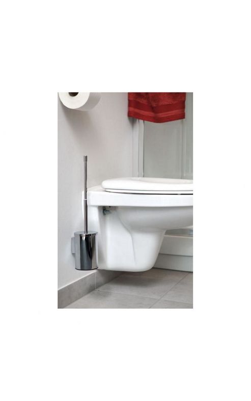 Image of Nicol Perugia Toilet Brush Set In Chrome