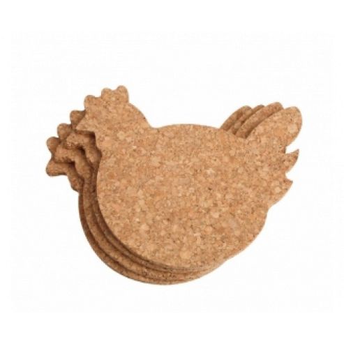 Image of Tg - Cork - Coasters - Set 4 Chicken