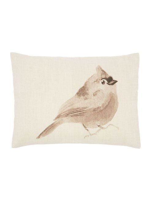 Image of Linea Sitting Bird Print Cushion