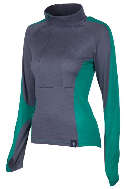 Image of Angna Womens Merino Zip Neck Top - Grey