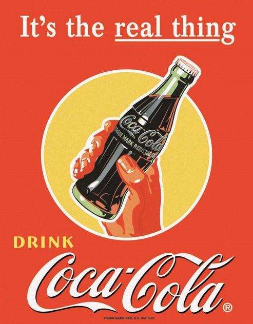 Image of Coca-cola Coke Real Thing Tin Sign