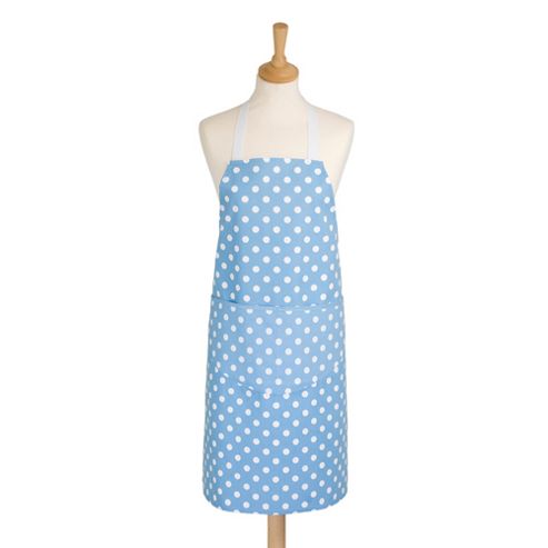 Image of Rushbrookes Flamenco Polka Dot Adult Apron, Blue