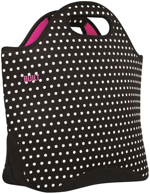 Image of Built Ny Neoprene Everyday Tote Bag, Black With White Dot