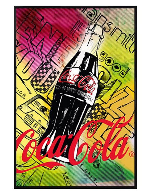 Image of Coca-cola Gloss Black Framed 125 Years Of The Real Thing Poster