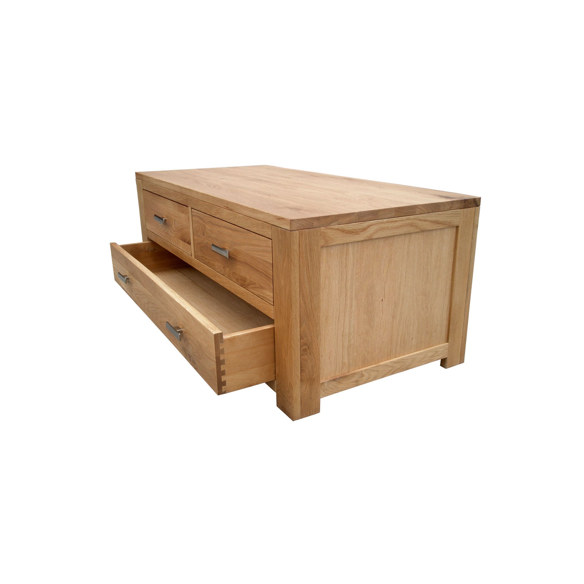 Home Zone Furniture Churchill Oak 2010 2 + 1 Drawer Coffee Table in Natural Oak at Tesco Direct