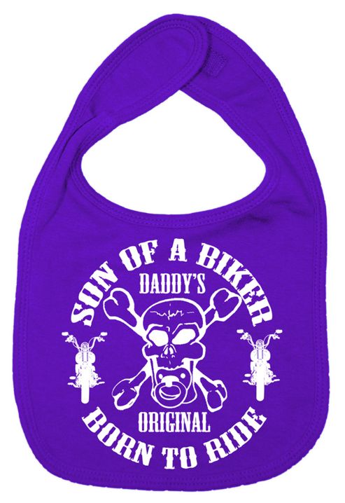 Image of Dirty Fingers Son Of A Biker Daddy's Original Born To Ride Bib Purple