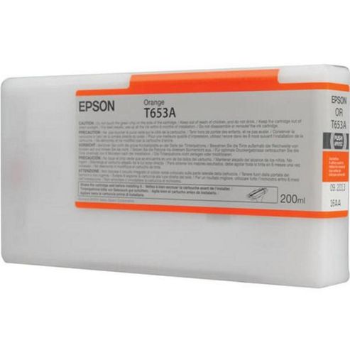Image of Epson T653a Ultrachrome K3 Ink Cartridge - 200ml (orange) For Epson Stylus Pro 4900