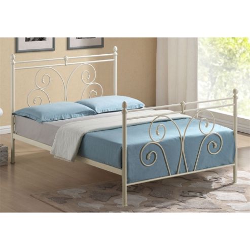 Image of Ivory Metal Bed Frame - King Size 5ft