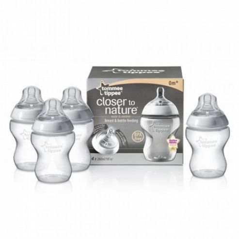 Image of Tommee Tippee Closer To Nature Easi-vent 260ml Bottle (4 Pack)