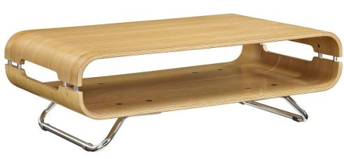 Image of Jual Curve Jf302 Chrome And Oak Coffee Table