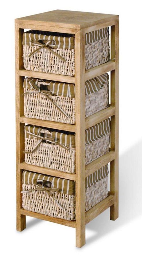 Image of Hansen Rattan Shelf Unit - Light Wood