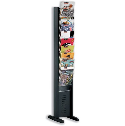Image of Fast Paper Display Floorstanding 10 Compartment W302xd382xh1607mm Black Ref 278.01