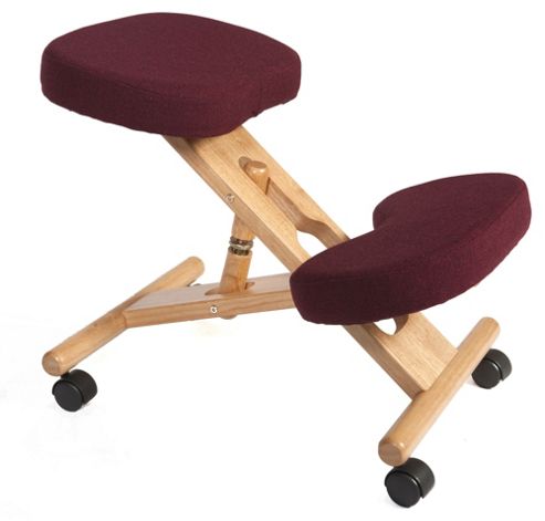 Image of Modal Kneeling Chair With Wood Frame - Burgundy