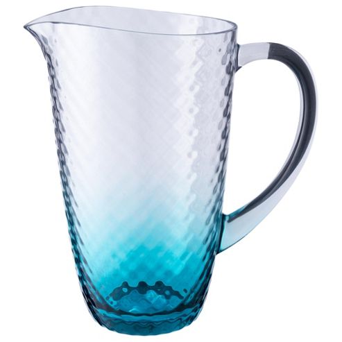 Image of Hammered Effect acrylic Jug Clear Turquoise Tint