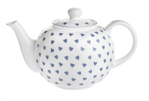 Image of Nina Campbell Blue Hearts Design Teapot, 900ml