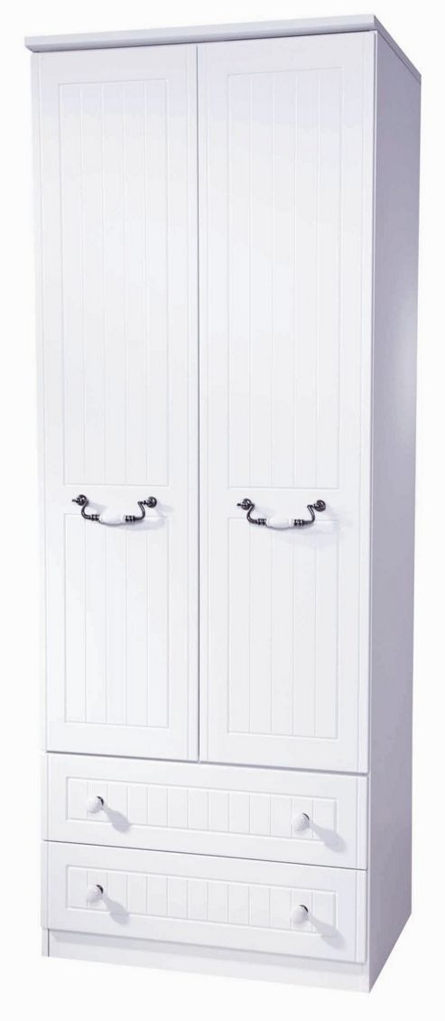 Image of Welcome Furniture Coniston 76.2 Cm Wardrobe With 2 Drawers - White