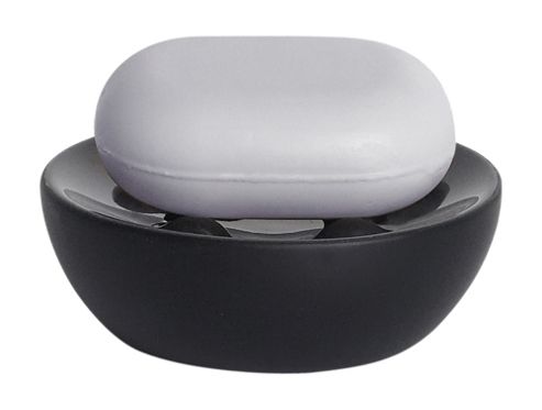 Image of Spirella Bowl Rubber Soap Dish - Black