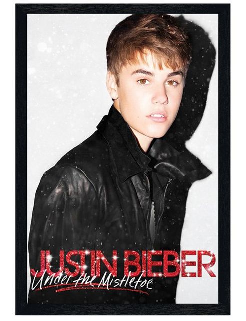 Image of Justin Bieber Black Wooden Framed Under The Mistletoe Poster