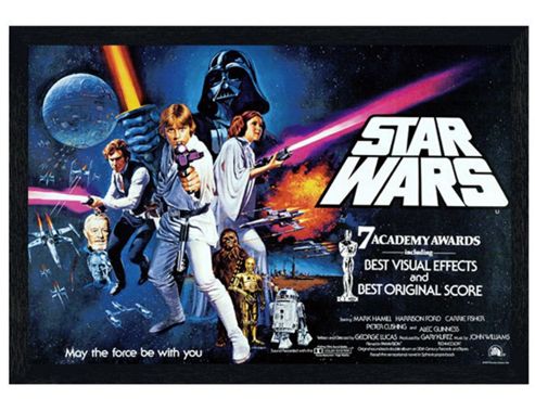 Image of Star Wars Black Wooden Framed May The Force Be With You Poster