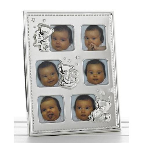 Image of Baby 6 Pic Metal Photo Frame - Silver