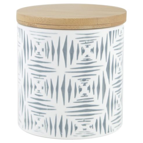 Image of Ikat Storage Canister, Dark Grey