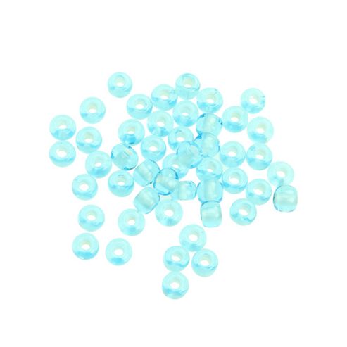 Image of Czech Seed Bead 2/0 Aqua/white Lined