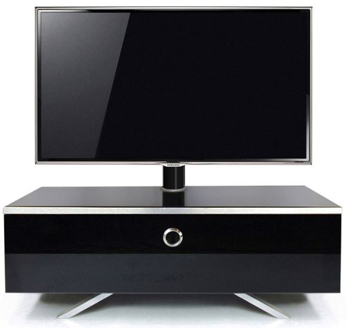 Image of Mda Designs Cubic Hybrid Complete High Gloss Black Cantilever Tv Stand