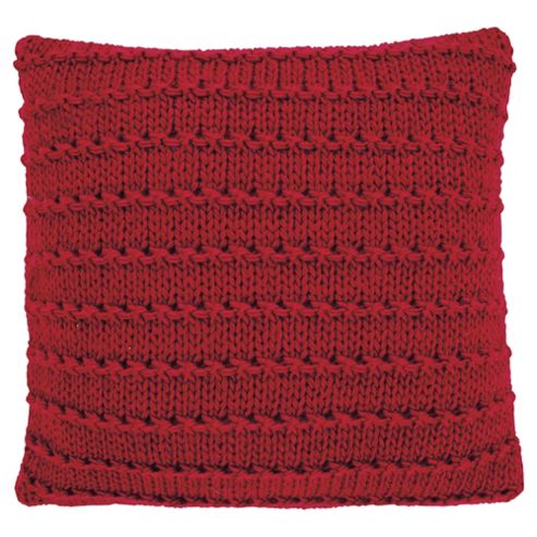 Image of Knotted Knit Cushion, Red