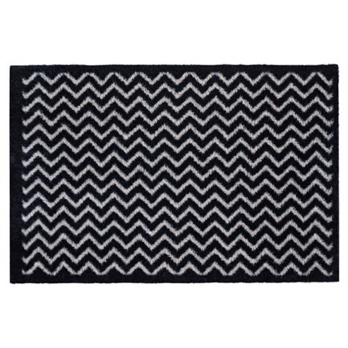 Image of Mrs Mat Indoor Mat - Monochrome Zig Zag