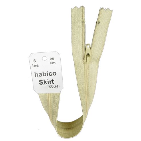Image of Skirt Zip - 20cm - Sand