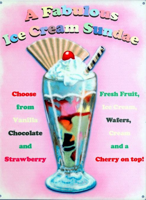 Image of A Fabulous Ice Cream Sundae Tin Sign
